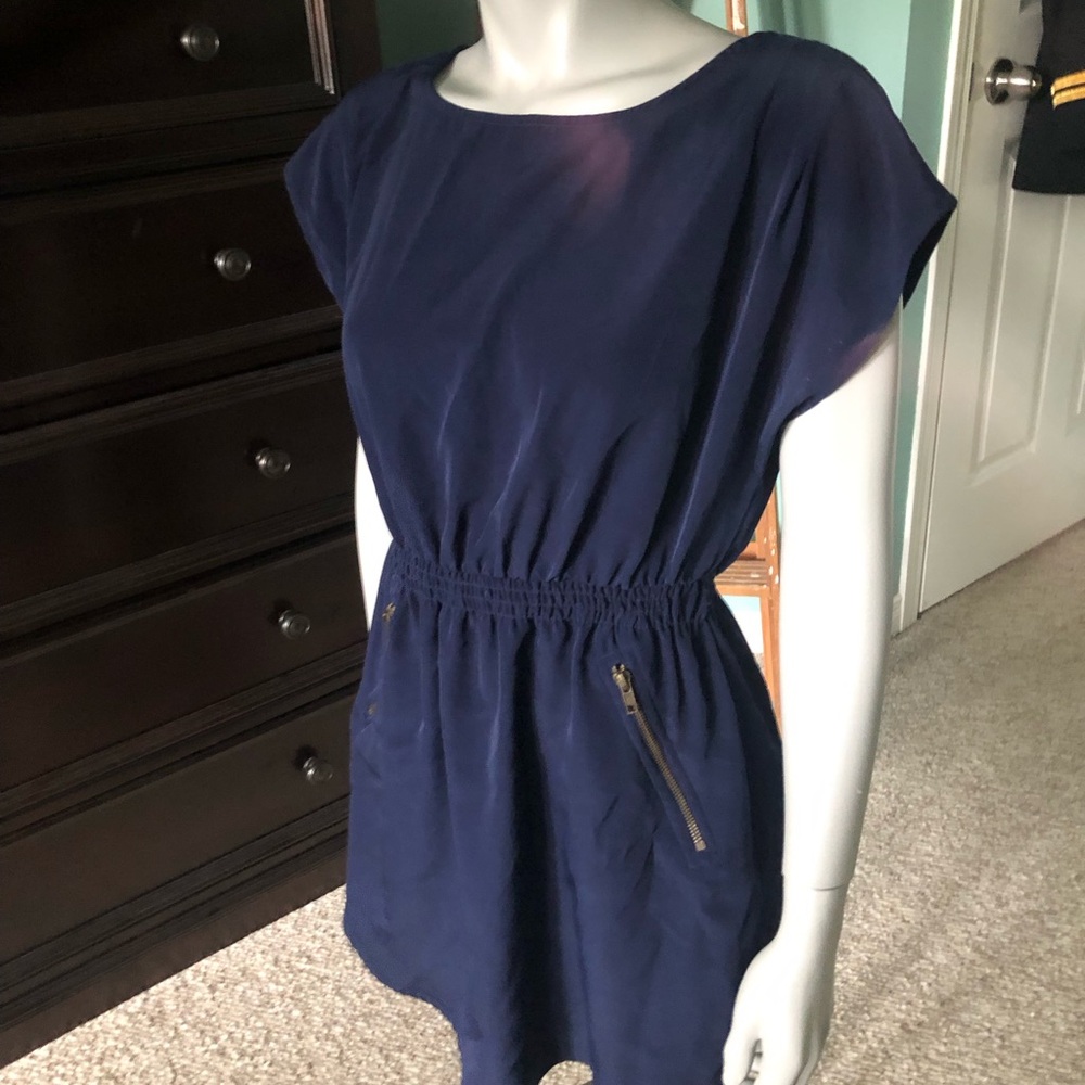 Navy dress, very flattering shape unknown brand ladies medium